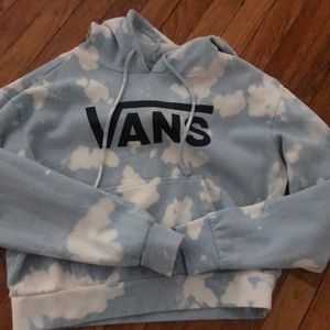 Blue and white tie dye Vans hoodie
